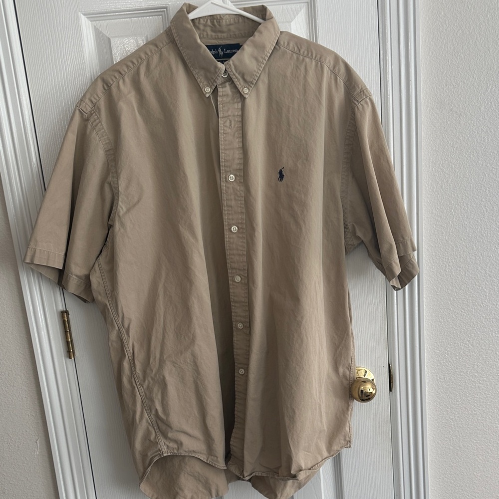 Polo by Ralph Lauren Men's Beige Button-Down Shirt